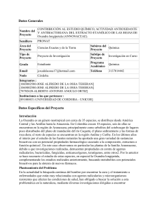 Datos Generales Nombre del Proyecto CONTRIBUCIÓN AL