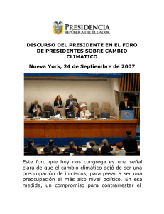 DISCURSO DEL PRESIDENTE EN EL FORO DE PRESIDENTES