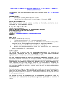 CURSO &ldquo;EVALUACI&Oacute;N DE LAS POL&Iacute;TICAS SOCIALES DE LUCHA