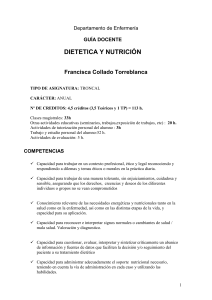 dietetica y nutrición - Facultad de Ciencias de la Salud