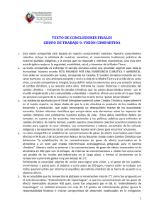 GRUPO DE TRABAJO No 9: VISIÓN COMPARTIDA