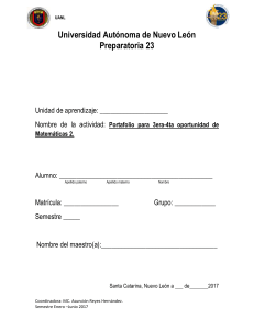 PORTAFOLIO - MATEMATICAS 2 -3era-4ta-2017