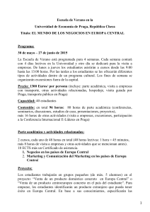 Escuela de Verano en la Universidad de Economía de Praga