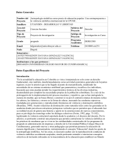 Datos Generales Nombre del Proyecto Antropología simbólica como