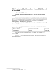 RC‑6/4: Inclusión del azinfos‑metilo en el anexo III del Convenio de
