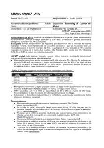 Screening de C&aacute;ncer de mama