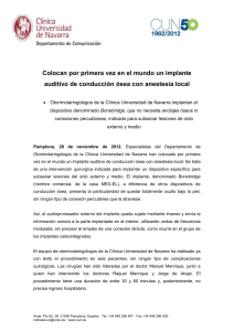 Colocan por primera vez en el mundo un implante auditivo de