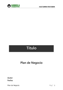 Plan de Negocio - Salvador Figueros
