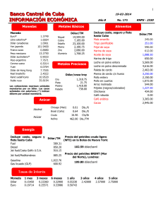 información económica - Banco Central de Cuba