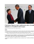 Christiana Figueres dará conferencia sobre el cambio climático en