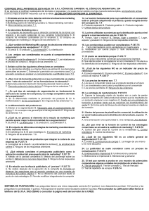 CODIFIQUE EN EL ANVERSO DE ESTA HOJA: SU D.N.I., CÓDIGO