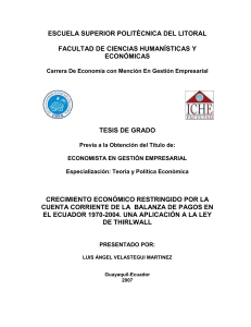 Tesis.- Crecimiento Economico y Restricciones en Balanza de