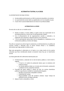 ALTERNATIVA TEATRAL A LA CRISIS