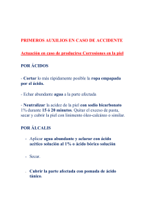 PRIMEROS AUXILIOS EN CASO DE ACCIDENTE Actuación en