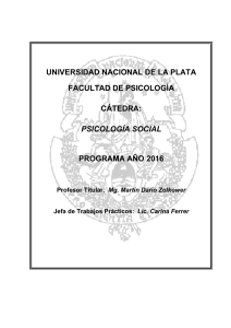 Psicología Social - Facultad de Psicología (UNLP)
