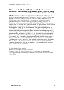 Efectos del cambio de la 9&ordf; a la 10&ordf; Revisi&oacute;n de la Clasificaci&oacute;n