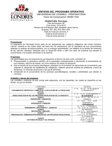 síntesis del programa operativo - Universidad de Londres