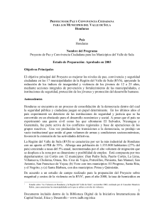 Proyecto de Paz y Convivencia Ciudadana para los Municipios del