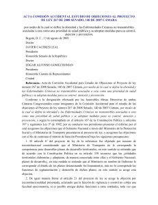 ACTA COMISIÓN ACCIDENTAL ESTUDIO DE OBJECIONES AL