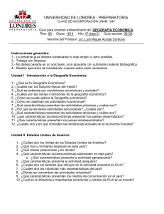 Unidad I Introducción a la Geografía Económica