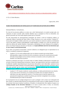 CARTA MODELO DE INCIDENCIA POLITICA PARA EL USO DE
