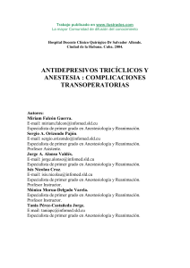 Antidepresivos triciclicos y anestesia