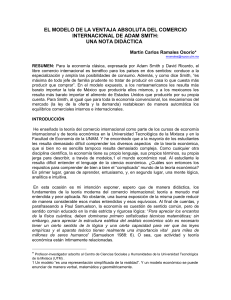 el modelo de la ventaja absoluta del comercio internacional de