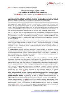 Diagnóstico integral para el cáncer de mama y ovario