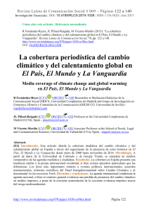 Cobertura del cambio climático o del calentamiento global en