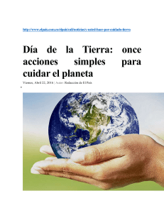 Día de la Tierra: once acciones simples para cuidar el planeta