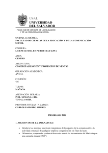Comercializacion y Promocion de Ventas