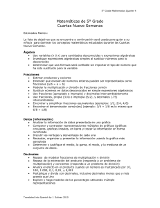 Matemáticas de 5° Grado