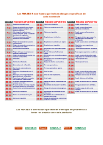 Las FRASES R son frases que indican riesgos específicos de