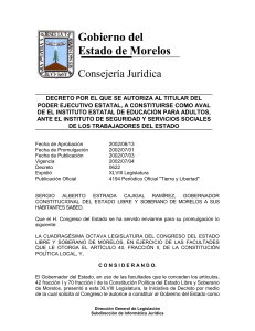 decreto. - Gobierno del Estado de Morelos