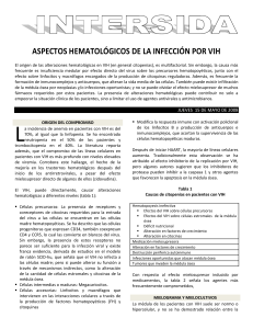 ASPECTOS HEMATOLÓGICOS DE LA INFECCIÓN POR VIH El