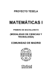 Programación Tesela Matemáticas 1º Bach. Comunidad de Madrid