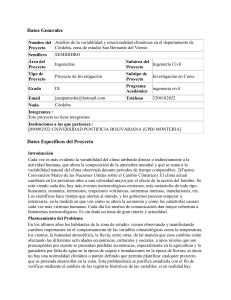 Datos Generales Nombre del Proyecto Análisis de la variabilidad y