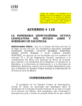 acuerdo # 110 - Poder Legislativo del Estado de Zacatecas