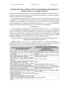 AREAS de influencia log&iacute;stica para efectos de los convenios