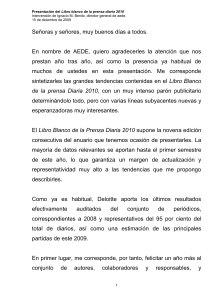 Presentación del Libro blanco de la prensa diaria 2010 Intervención