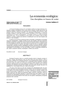 Investigación La economía ecológica: Una disciplina en busca de