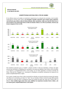 Competitividad afectada por el tipo de cambio