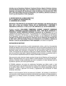 Iniciativa de los Senadores Guillermo Tamborrel Su&aacute;rez, Alberto