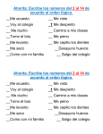 Ahorita: Escribe los números del 2 al 14 de acuerdo al orden lógico.