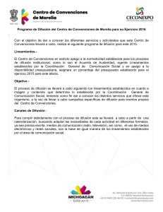 Programa de Difusión del Centro de Convenciones de Morelia para