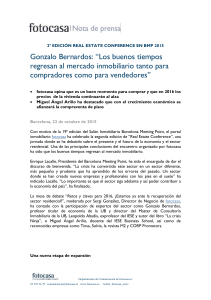 2&ordf; EDICI&Oacute;N REAL ESTATE CONFERENCE EN BMP 2015 Gonzalo