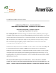 Press Release in English and Spanish below. AMERICAS