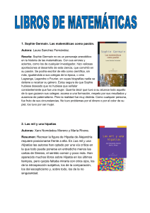 1. Sophie Germain. Las matemáticas como pasión.