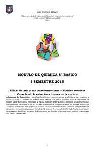 modulo de quimica n°1 materia y modelos atomicos 8 basico 2015