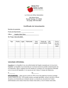 Certificado de Inmunización
